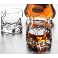 crystal whiskey glass with gold rim